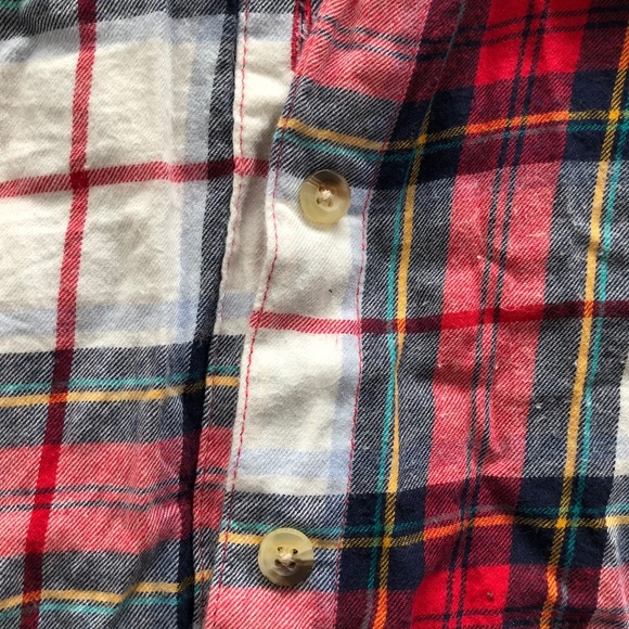 SO Plaid Flannel Button Top | S - Picture 5 of 7